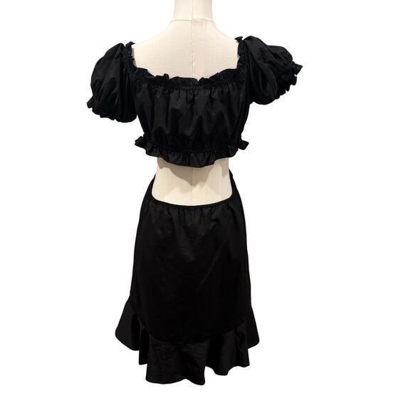 ASTR The Label Verana Dress Revolve Puff Sleeve Cutout Mini Dress Large Milkmaid - Picture 4 of 10